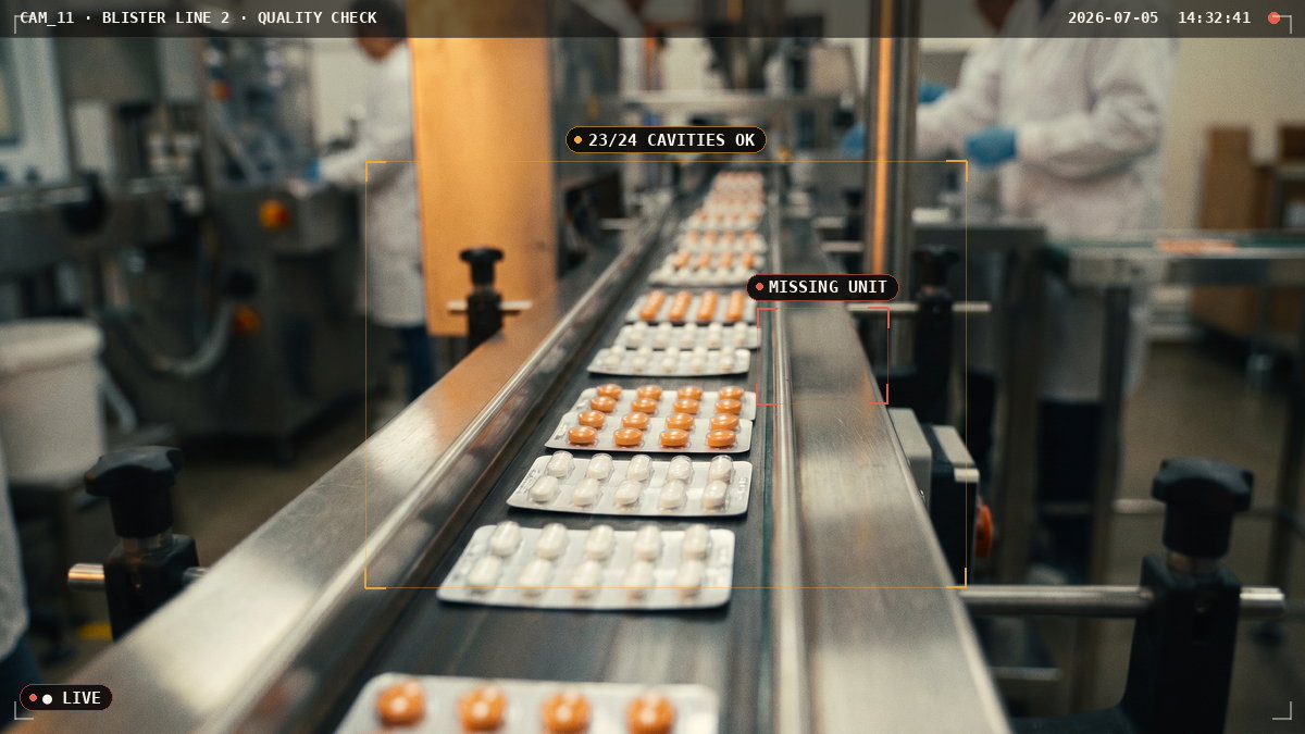 Blister Pack Inspection — annotated camera view
