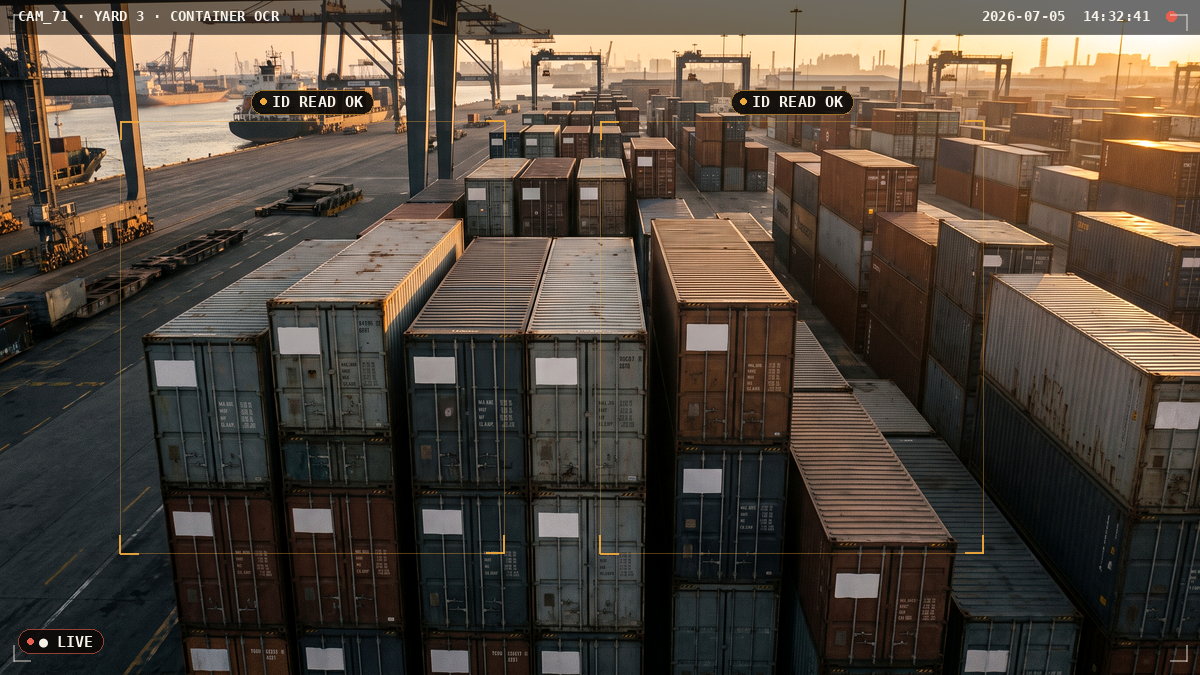 Container Code Recognition — annotated camera view