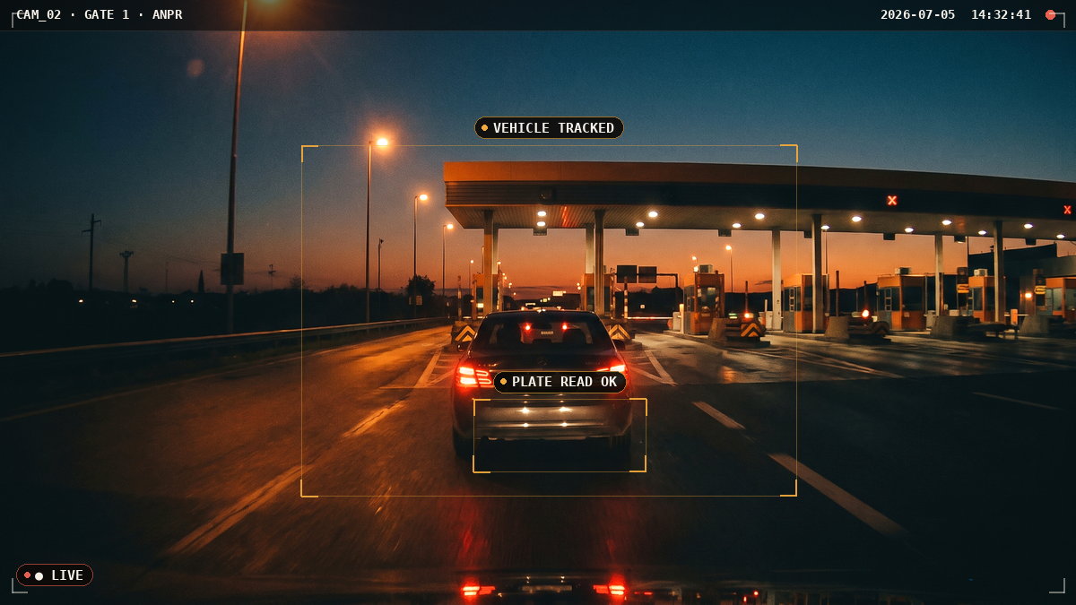 Number Plate Recognition — annotated camera view